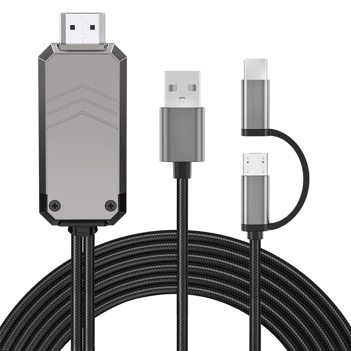 Cavo Adattatore Per Telefono A Tv, Adattatore Compatibile Da Tipo C/Micro-Usb A Hdmi Convertitore Compatibile Da 1080P A Hdmi