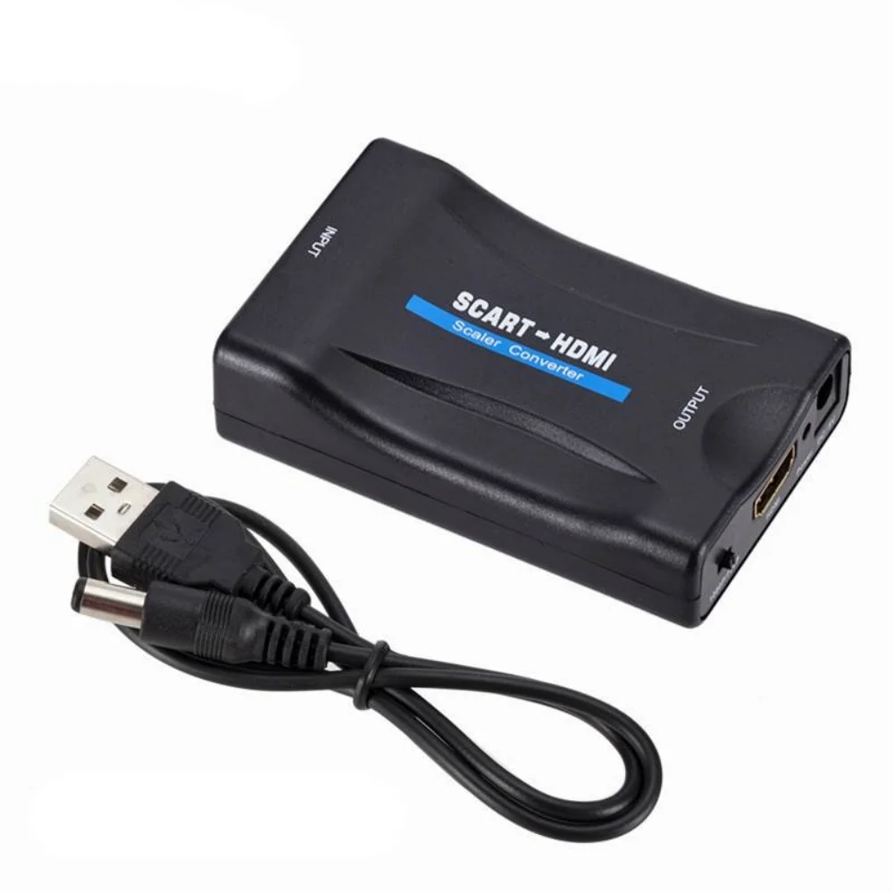 Convertitore Audio Video Compatibile Con Scart Hdmi 1080P Con Cavo Usb Per Convertitore Di Segnale Tv Dvd Hdmi Sky Box