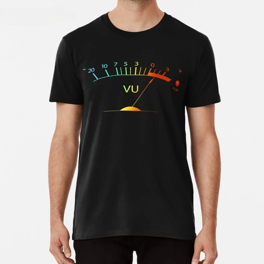 Vu Meter Hi-Fi Vintage T-Shirt Studio Altoparlante Giradischi Audiofili Hi-Fi Remix Vinile T-Shirt Casual Per Tutti I Giorni Per Uomini E Donne