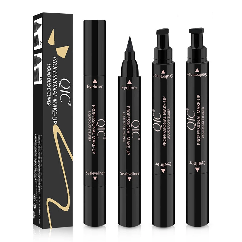 Owosc 1Pc Eyeliner Stamp Liquid Eyeliner Pencil Timbri Per Trucco A Doppia Testa Seal Pen Eyeliner Pencil Impermeabile Di Lunga Durata