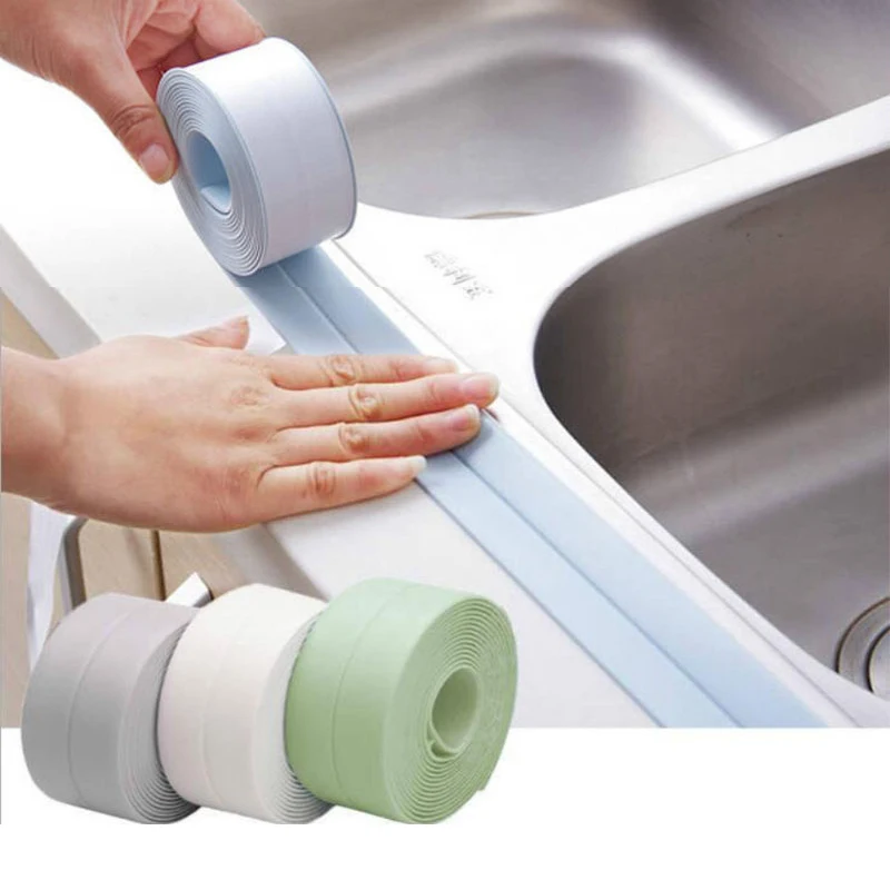 3.2M  Kitchen Bathroom Shower Sink Bath Sealing Strip Tape Strong Pvc Self Adhesive Plaster Waterproof Mould Proof Wall Sticker
