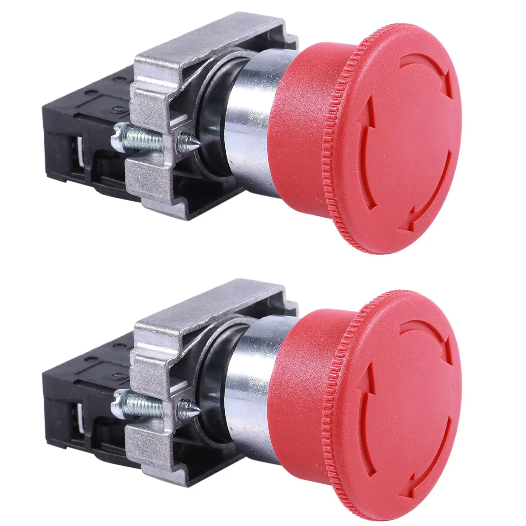 Interruttore A Pulsante Di Arresto Di Emergenza A Fungo Rosso Nc Da 2 Pezzi 22Mm 600V 10A Zb2-Be102C