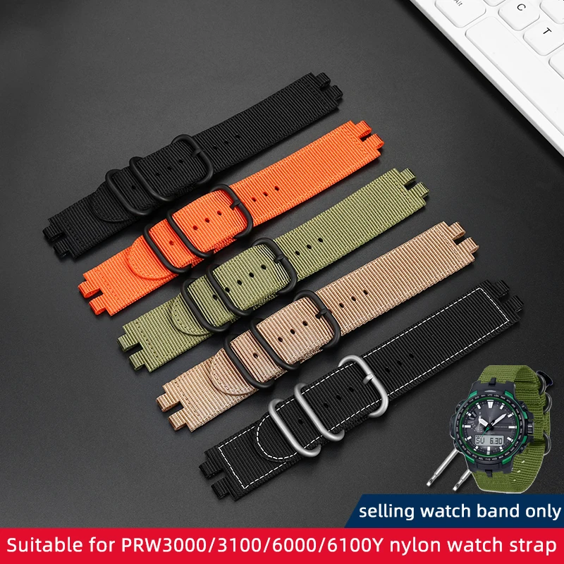 Cinturino Per Orologio Modificato In Nylon Per Casio Prw-3000 Protrek Prw3100/3000/6000/6100Y Braccialetto A Catena Per Orologio Impermeabile Per Spor