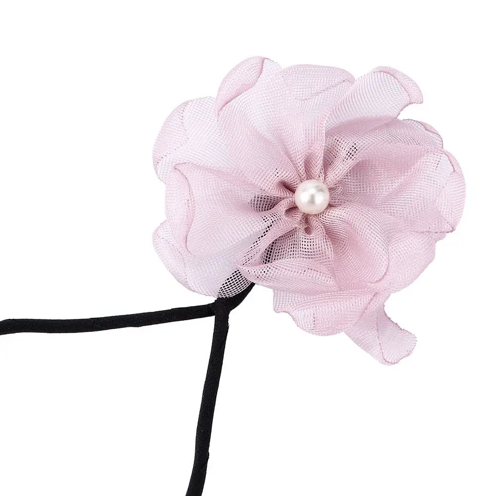 Charm Fashion Hair Bun Twist Tool Pearl Flower Women Cute Hairband Fascia Per Capelli Braider Headwear