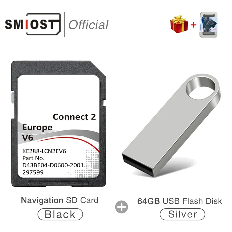 Smiost Sat Nav Connect 2 V6 Sd Card 2021 2022 Note Juke Leaf Micra E-Nv200 Map Uk Eu Per Nissan Car Road Card