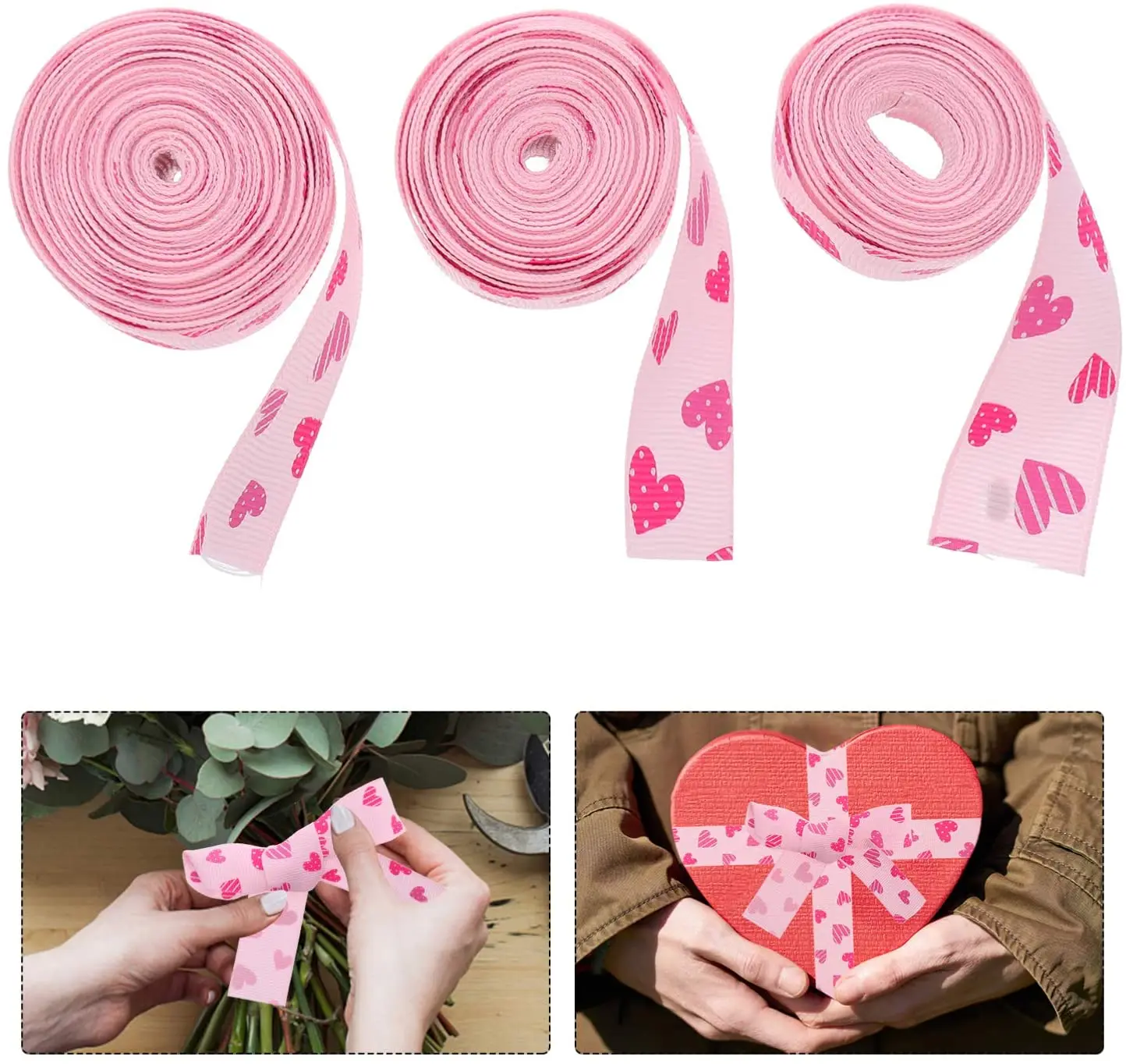 Nastro Rollheart Pattern Ribbon Rolldecorativo Confezione Regalo Ribbonsparty Gifts Wrappingwedding Gifts Wrapping