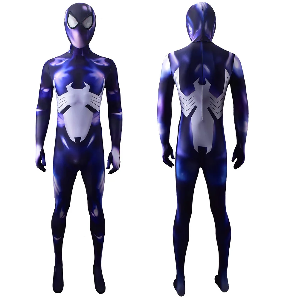 Symbiote Spiderman Costume Cosplay Superhero Spandex Viola Symbiote Spidey Boy Costume Zentai Suits Costume Di Halloween