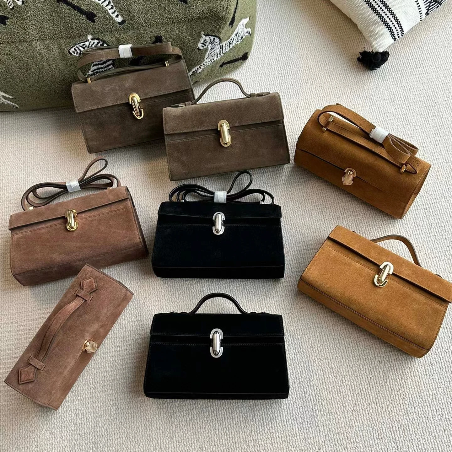 Nicchia Savette Simmetria 26 Signore Camoscio Simmetria Pochette Tinta Unita Semplice Una Spalla Messenger Borsa Piccola Borsa Quadrata