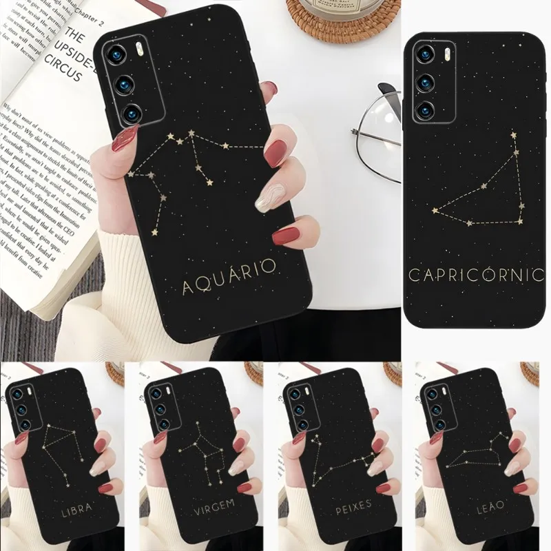 Custodia Per Telefono Con Design A 12 Costellazioni Per Huawei Y9 Y7 Y7A Y7P Y6 Y6Pro Y5 Y5P Prime 2020 2019 2018 2017 Nova 9S 9Ro 9Se Funda