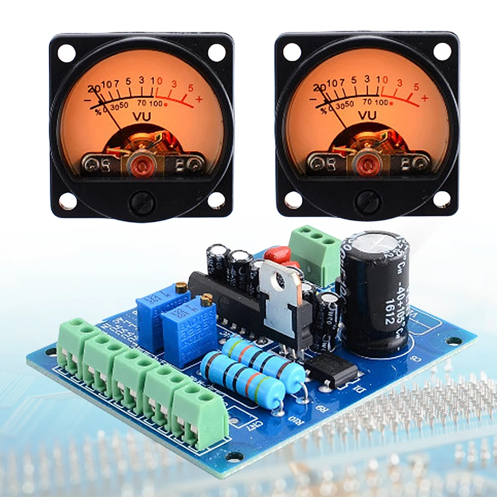 6V-12V Panel Vu Meter Warm Back Light Recording 500Ua Vu Panel Meter Vu Meter Audio Level Amp Meter