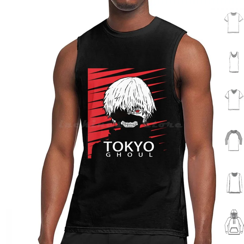 Tokyo Ghoul-Kaneki Ken Canotte Stampa Cotone Anime Ghoul Tokyo Ghoul Kaneki Ken Tokyo Kaneki Ken Manga Ken Kaneki Tokyo