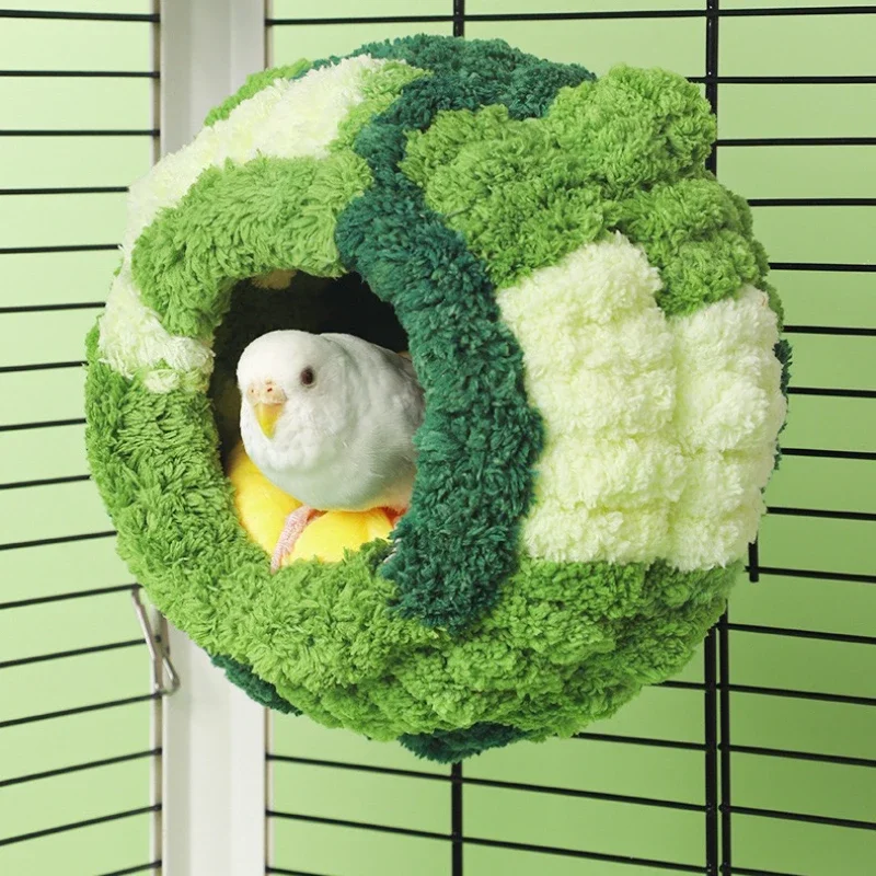 Bird Nest House Sleeping Bed Hanging Snuggle Shed Hut Thick Winter Warm Parrot Nest Per Macaws Cockatiel Gabbie Per Uccelli Nidi