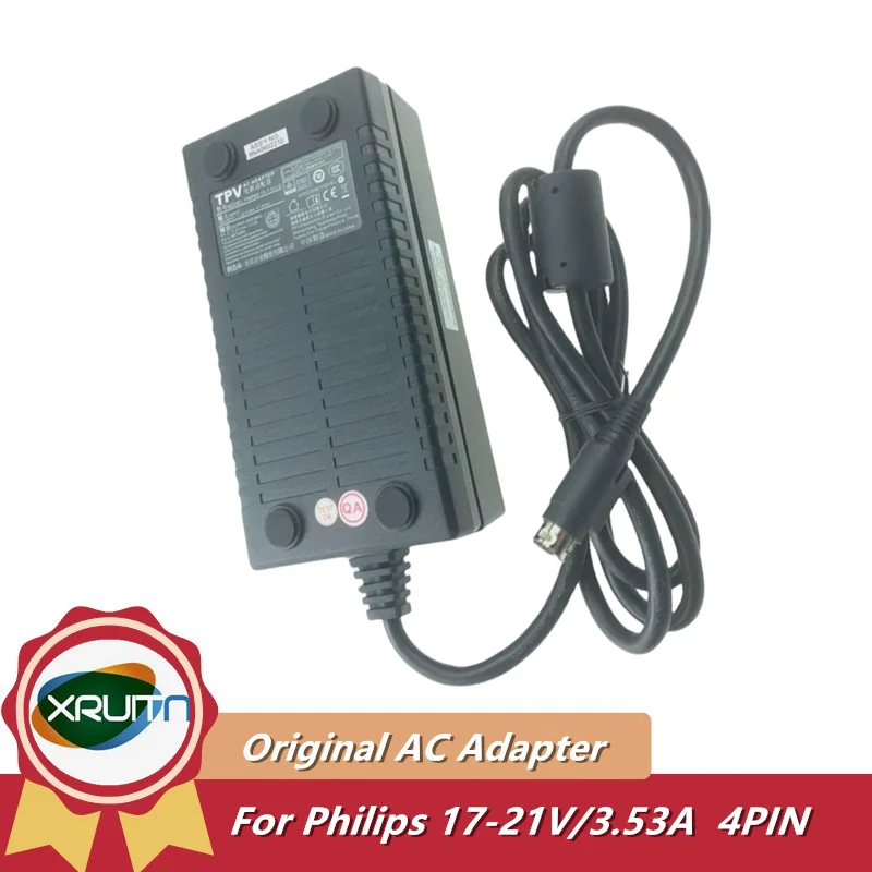 Nuovo Caricatore Adattatore Ca Originale Pmp60-13-1-Hj-S 17-21V/3.53A 60W 4Pin (Din) Per Alimentatore Monitor Philips C271P4 C240P4