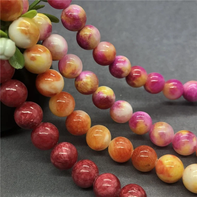 Natural Red Yellow Persian Chalcedony Loose Beads Spacer Bead For Making Jewelry Diy Bracelet Accessories 6/8Mm