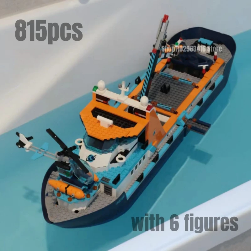 815Pcs Arctic Research Ship Building Blocks Fit 60368 Model Bricks Toys For Chilren Gift
