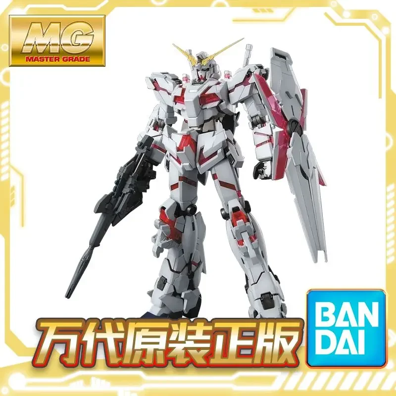 Genuine Bandai 23Cm Mg 1/100 Unicorn Gundam Unicorn Ova Hd Color Matching Image Version Assembly Model Toy Decoration Gifts