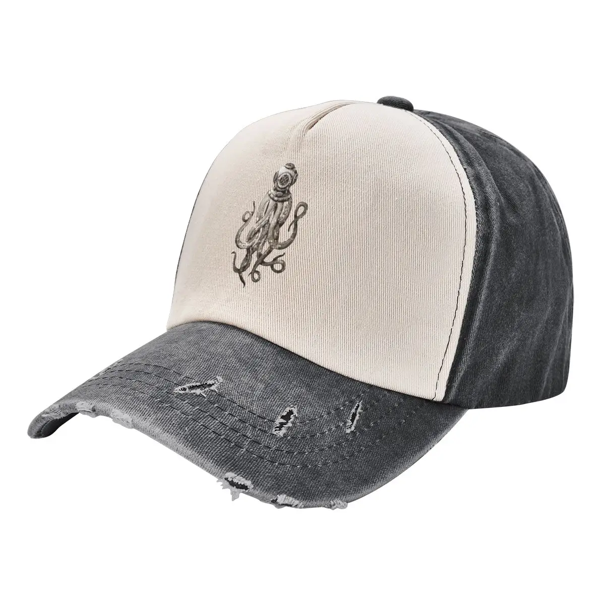 Strano Vintage Scuba Diving Octopus Kraken T-Shirt E Regali Racerback Un Cappello Da Baseball Lavato