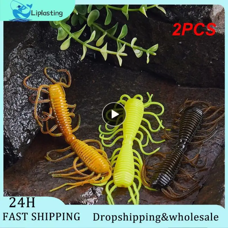 2Pcs Esche Da Pesca Senza Piombo Ned Bait Soft Bait 4 Colori Luya Bait Fishing Gear Bionic Bait Frogman Thunder Luminous Bionic Bait