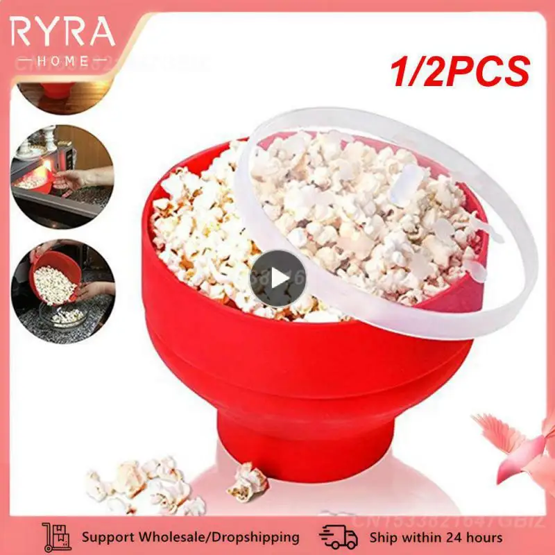 1/2 Pz Silicone Ad Alta Temperatura Popcorn Maker Chips Piatto Di Frutta Casa Microonde Popcorn Maker Pieghevole Cottura Popcorn