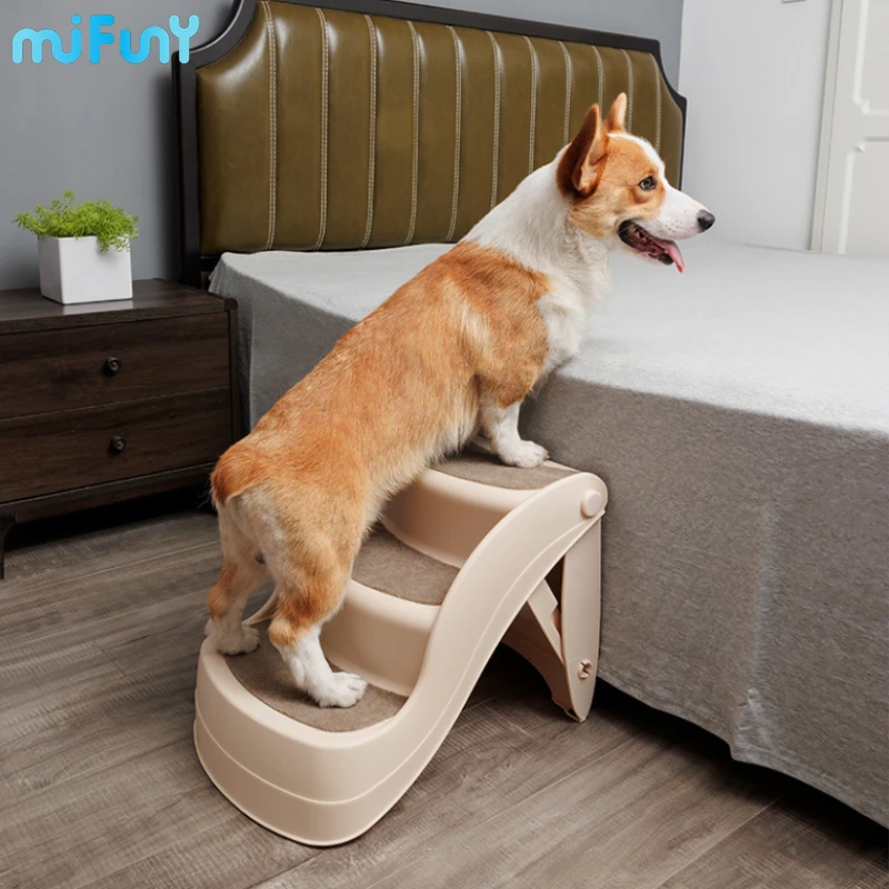 Mifuny Fold Pet Scale Training Dog Attrezzatura Antiscivolo Scaletta Da Arrampicata Supporto Rimovibile Per La Vita Letto Per Cani Anziani Pup Scalett
