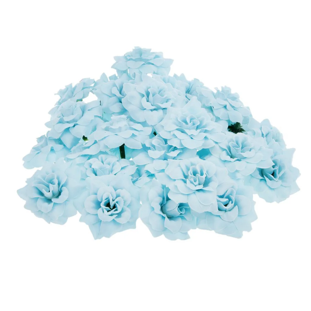 50 Pezzi Di Finta Seta Artificiale Stapelia Flower Heads Party Decor (Azzurro)