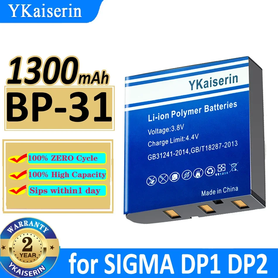 1300Mah Ykaiserin Batteria Bp-31 Bp31 Per Sigma Dp1 Dp1S Dp1X Dp2 Dp2S Dp2X Fotocamera Bateria