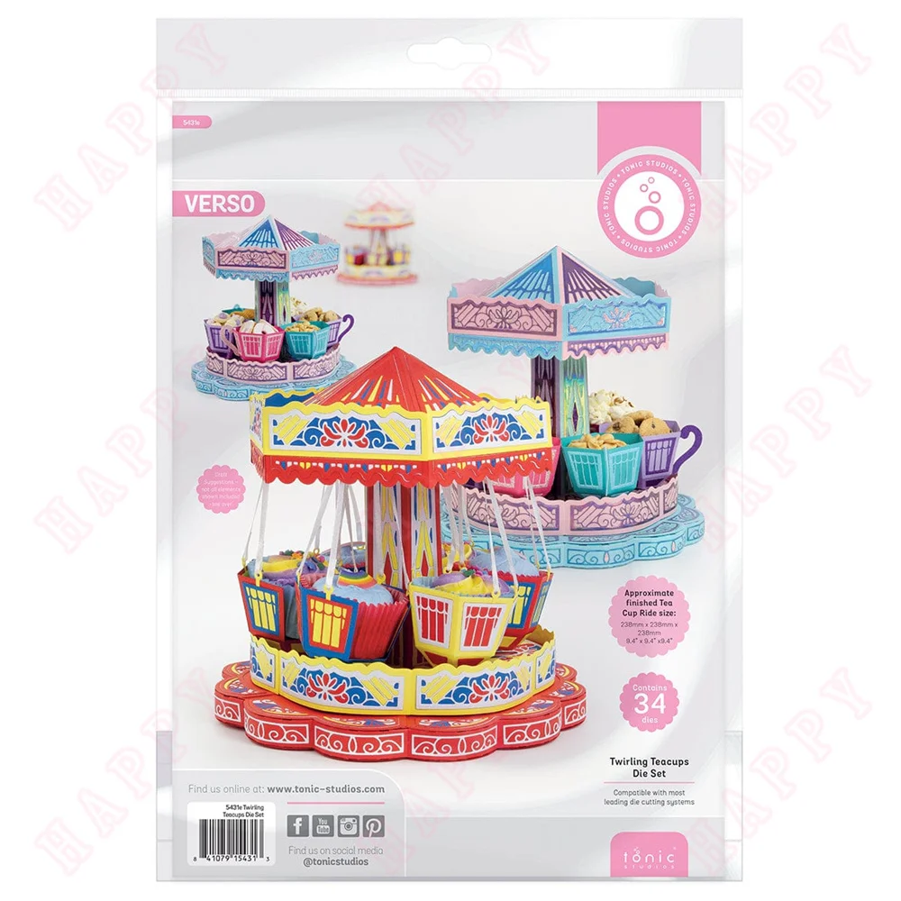Twirling Tea Cups Die Set Metal Cutting Dies Mold Decoration For Diy Scrapbook Paper Craft Mold Majestic Mosaic Die New 2024