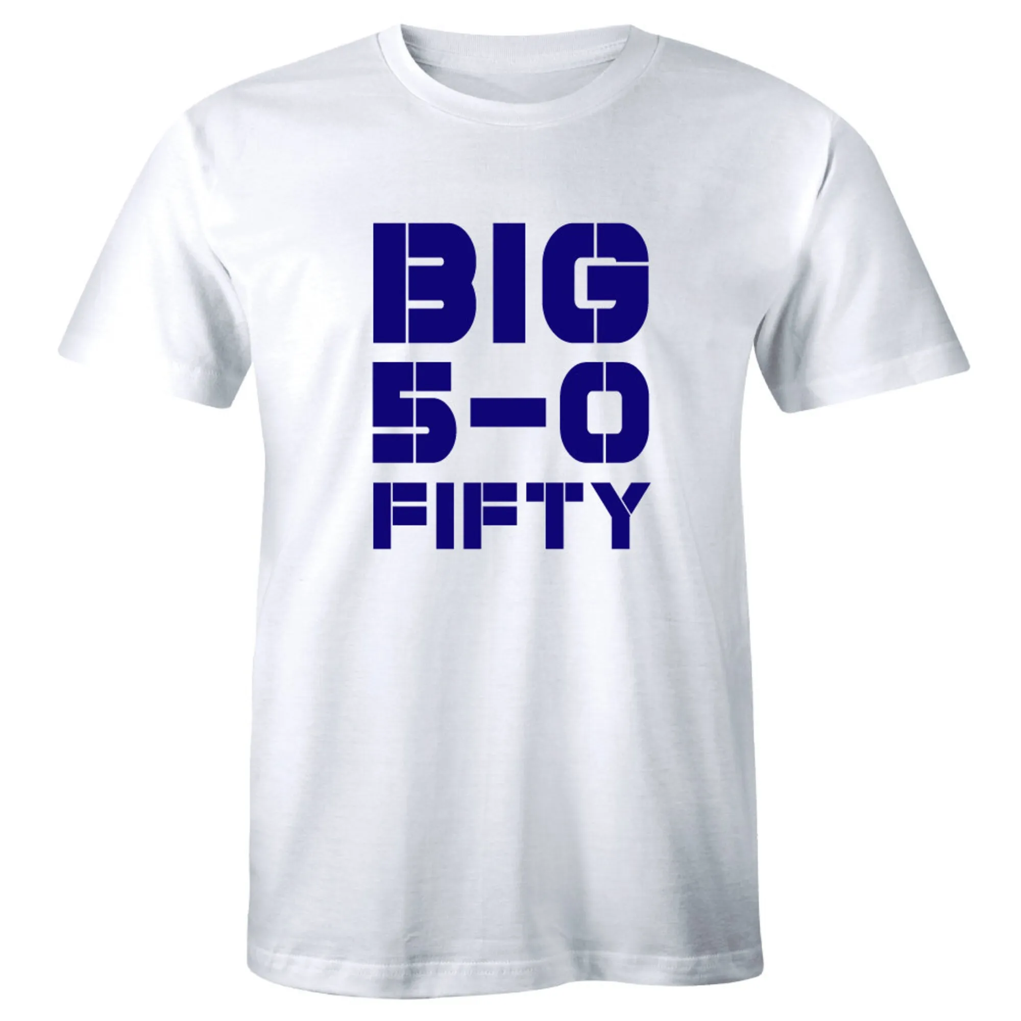 Big 50 Fifty Shirt Birthday Party Gold Big Five Oh T-Shirt Da Uomo Gift Tee
