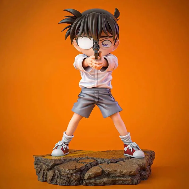 18Cm Anime Detective Conan Action Figures Gk Conan Edogawa Figure Raise A Gun Figurine Model Pvc Statue Collection Ornament Toys
