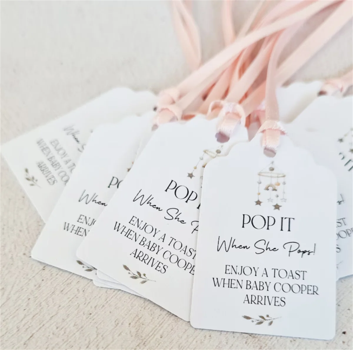 50 Pezzi Pop It Quando Si Apre Etichette Personalizzate Per Bomboniere Per Baby Shower Con Etichette Bianche Mobili Per Bambini Dimensioni Piccole 3X4