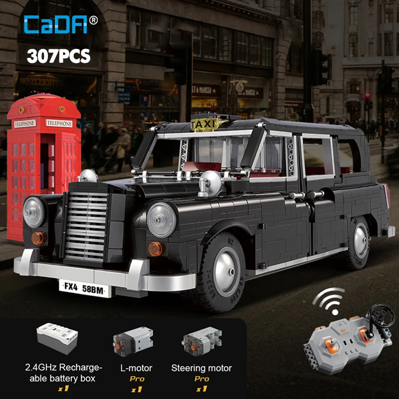 Cada 1871Pcs Moc Rc London Taxi Car Cabina Telefonica Building Blocks City Remote Control Vehicle Bricks Toys For Kids Gifts