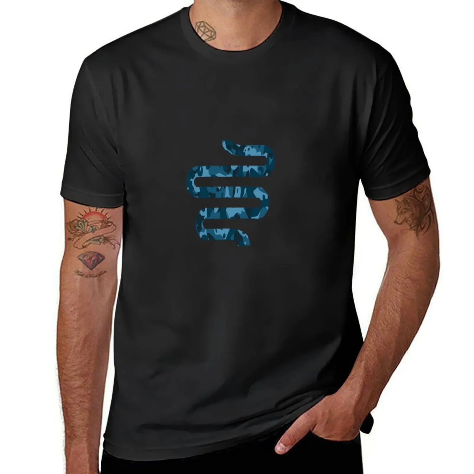 Sick Sick Kick S!Ck!Ck Blue Camouflage T-Shirt Kawaii Clothes Blacks Summer Top Mens Vintage T-Shirt