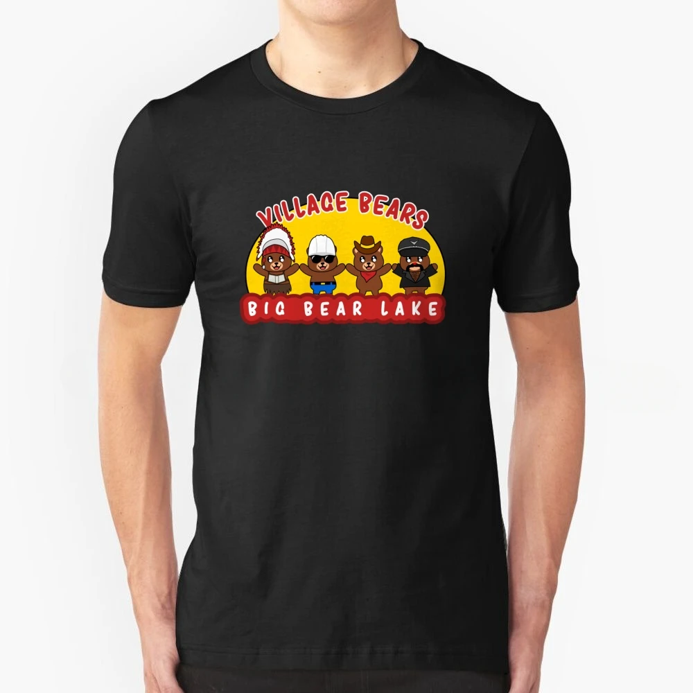 Villaggio Persone Divertenti Orsi Parody ( Ymca ) T Shirt 100% Cotone Tee Funny California Big Bear Yogi Tie Grizzly Lake Tahoe Canada