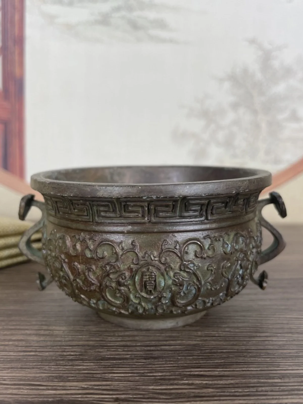 Ruyi Amphora Cornucopia, Forno In Rame Retrò, Fortuna Nel Tesoro Cornucopia, Intaglio Squisito, Pregevole Fattura