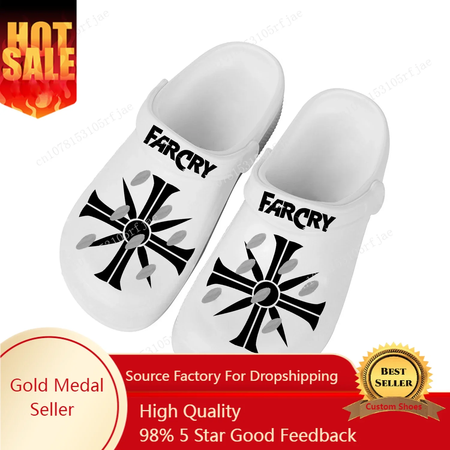 Far Cry Custom Home Zoccoli Cartoon Game Mens Womens Teenager Custom Fashion Built Water Shoes Garden Beach Hole Pantofole Sandali