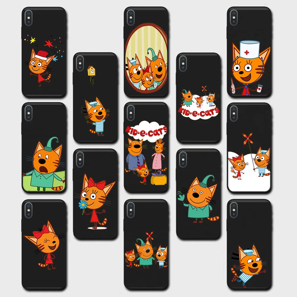 Custodia Nera Scavata Per Samsung Galaxy S22 Ultra S23 Quantum 2 Lite 10 Note 20 Plus Custodia Morbida Zb16 Kid E Cats