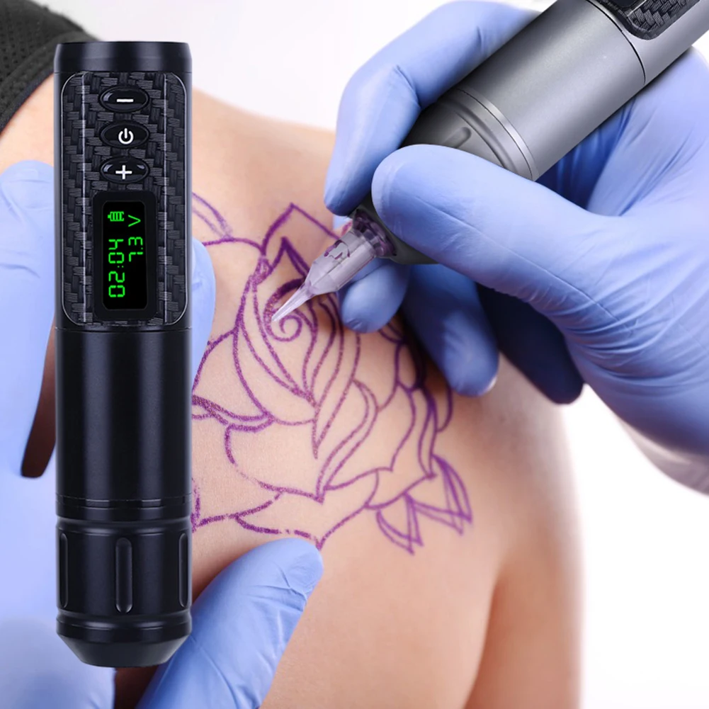 Macchina Per Tatuaggi Wireless Professionale Con Potente Macchina Per Tatuaggi Con Display A Led Digitale Per Principianti Body Art Tattoo Artist