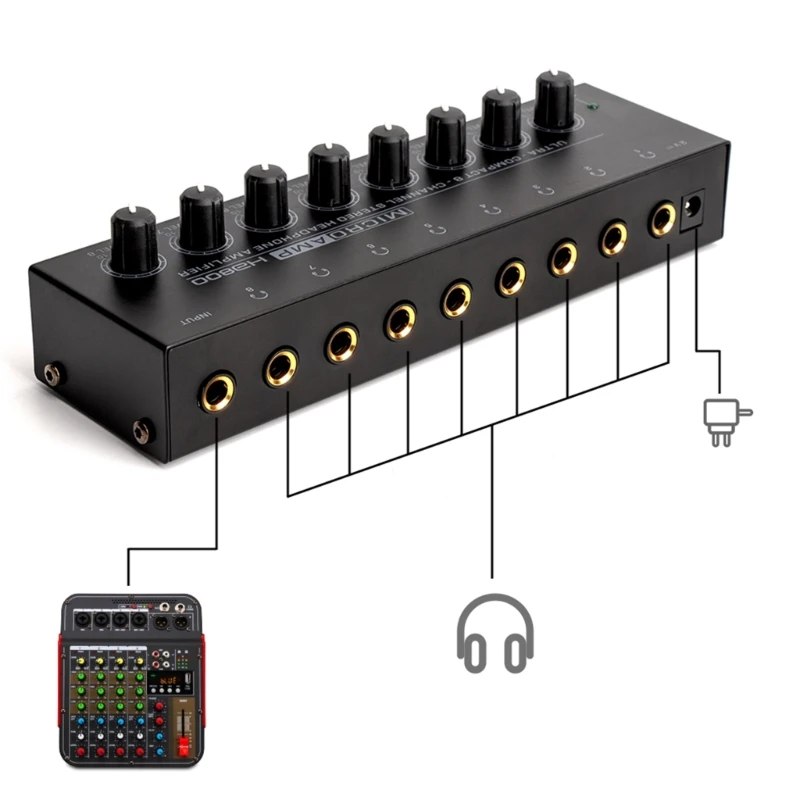 Mixer Professionale Mixer Stereo A 8 Canali Per Alimentatore Dc 12V H8Wd