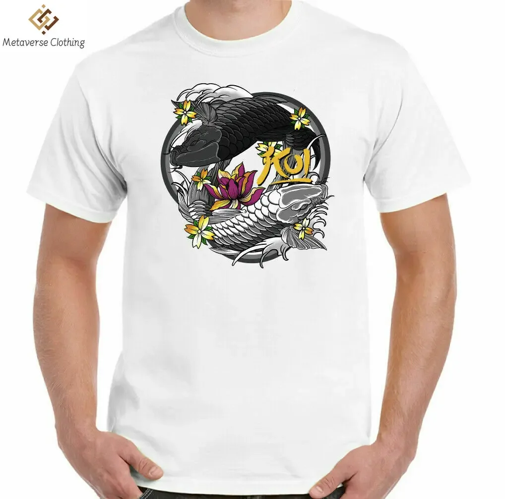 Koi Carp T-Shirt Fishing Fishing Fisherman Yin E Yang Mens Aquatic Pond