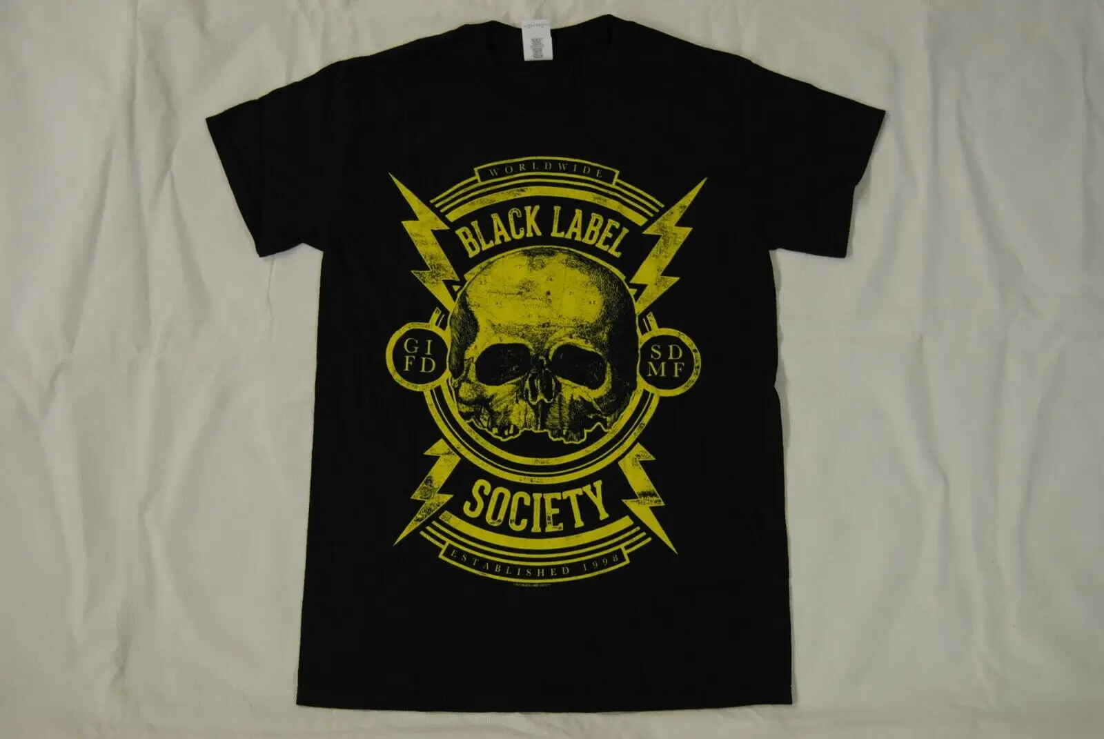 Black Label Society Distressed Yellow Skull T Shirt New Official Zakk Wylde Bls