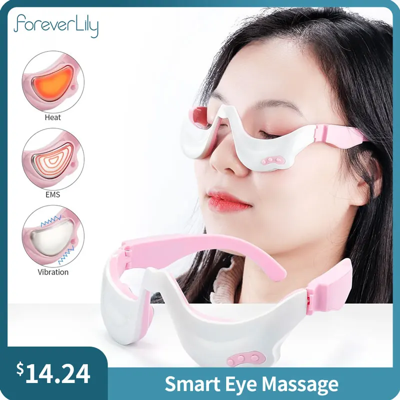 Foreverlily Smart Vibration Eye Massager Ems Eye Care Machine Eye Relax Massager Terapia Di Riscaldamento Digitopressione Rimozione Delle Occhiaie