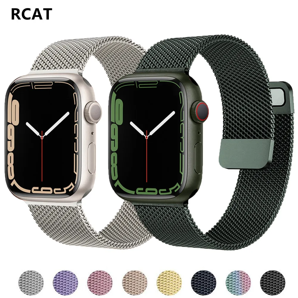 Anello Magnetico Per Cinturino Apple Watch 44Mm 40Mm 45Mm 41Mm Bracciale In Acciaio Inossidabile Iwatch Apple Watch Seri Es 4 3 5 Se 6 7 Cinturino