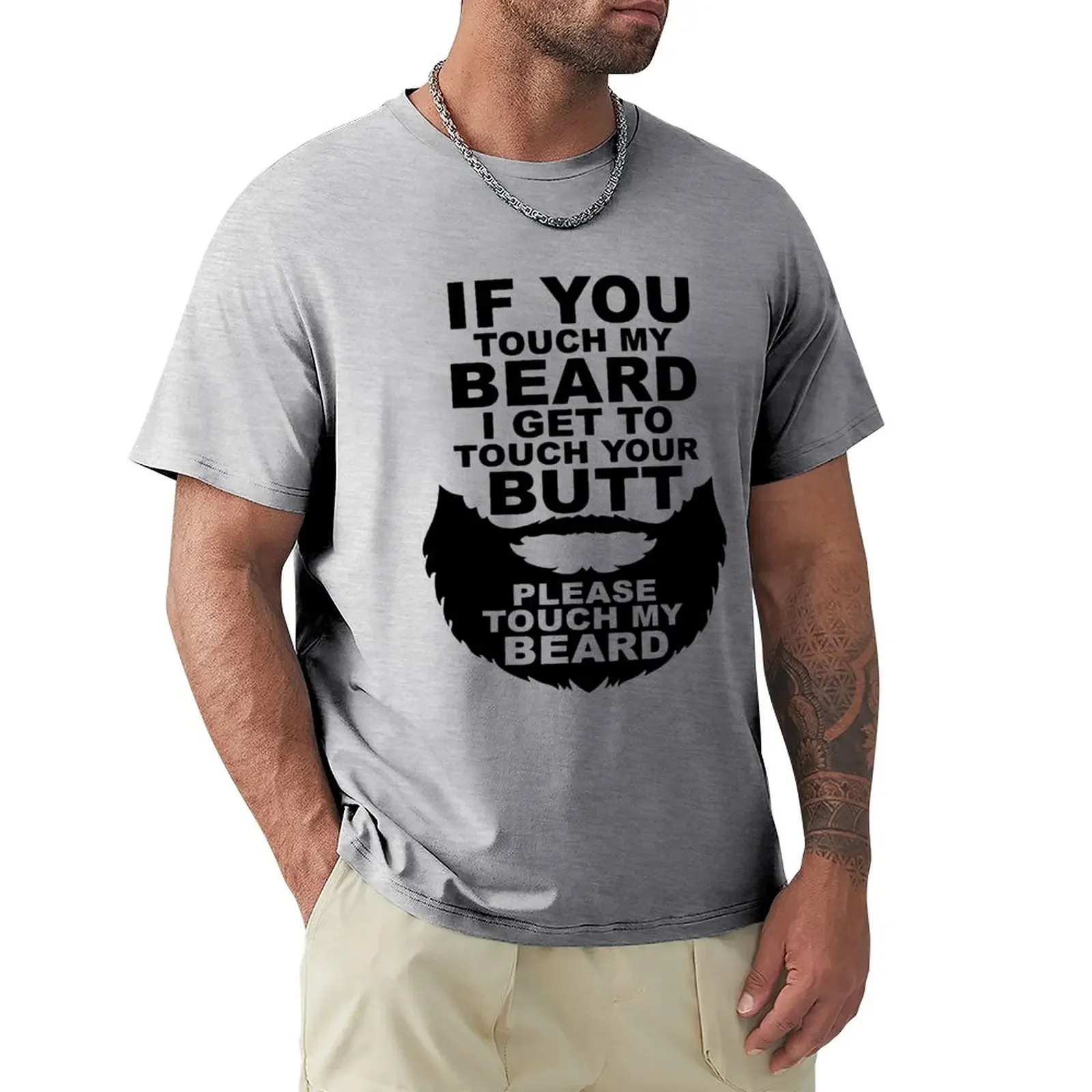 Se Tocca La Mia Barba Tocca Il Tuo Culo, Tocca La Maglietta My Bear Magliette Grafiche Magliette Da Uomo Con Telaio Alla Frutta