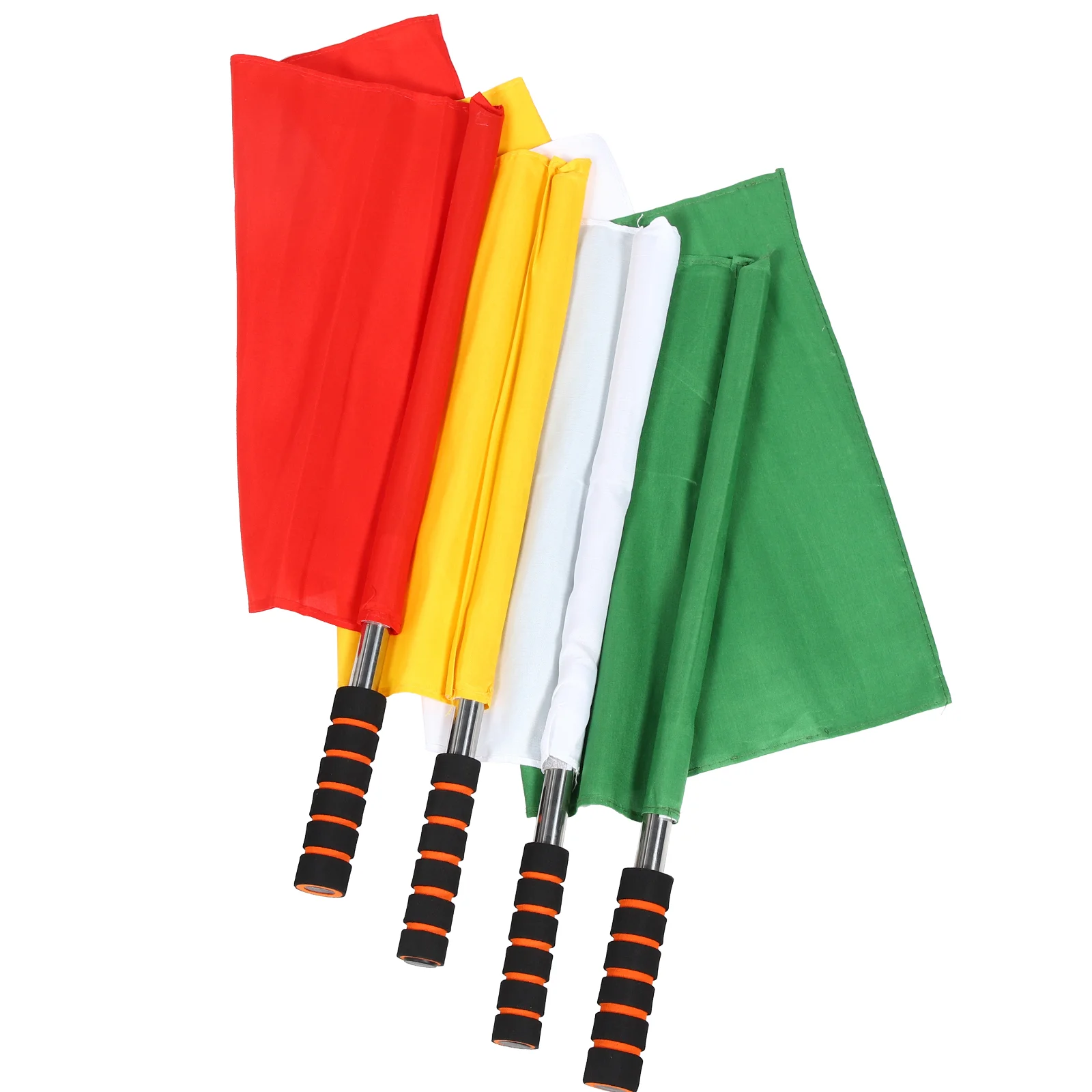 4 Pcs Arbitro Bandiera Racing Conducing Hand Waving Flags Sport Calcio Avviamento Avvertimento
