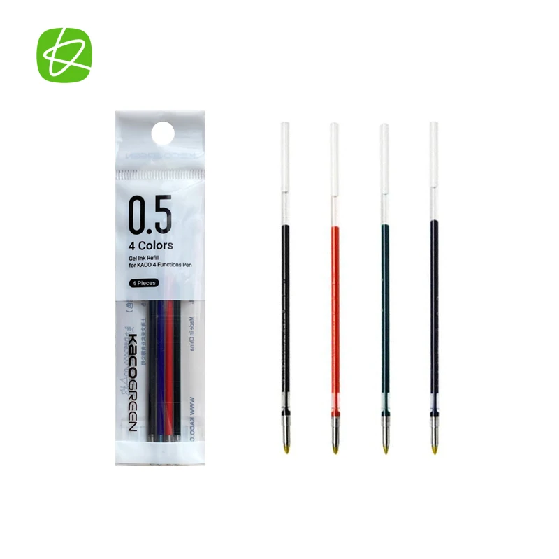 Ricarica Penna Gel Multifunzionale Kaco Ricarica Gel 4 Colori 0.5Mm Nero Blu Rosso Verde Ricarica Originale Per Penna Gel Scuola Ufficio