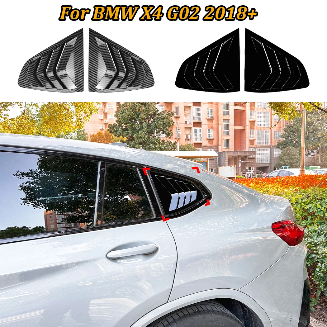 Per Bmw X4 G02 2018 + Car Rear Side Window Louver Air Vents Copertura Della Decorazione Del Parabrezza Car Styling Feritoie Per Finestrini Posteriori