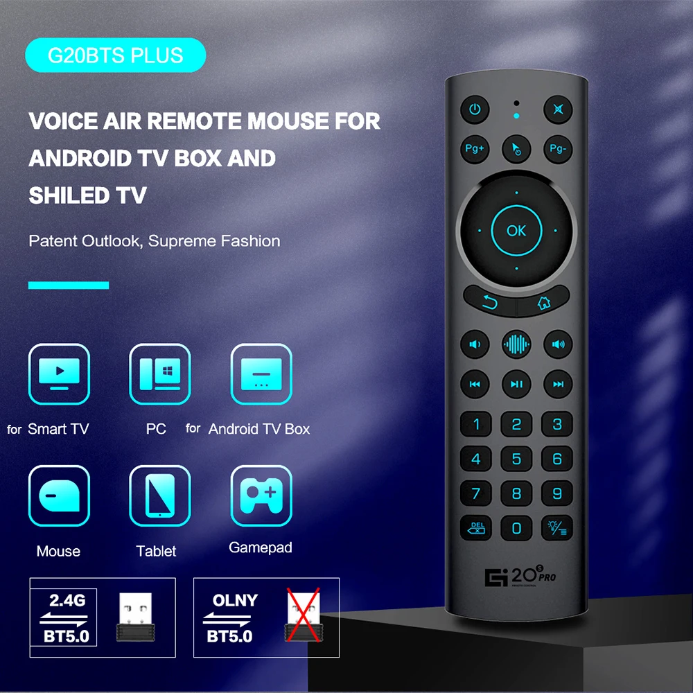 2.4G Wireless Voice Remote Retroilluminato Bt Air Mouse G20S Pro Bt Giroscopio Ir Learning Remote Control Per Android 11.0 10.0 9 Tv Box