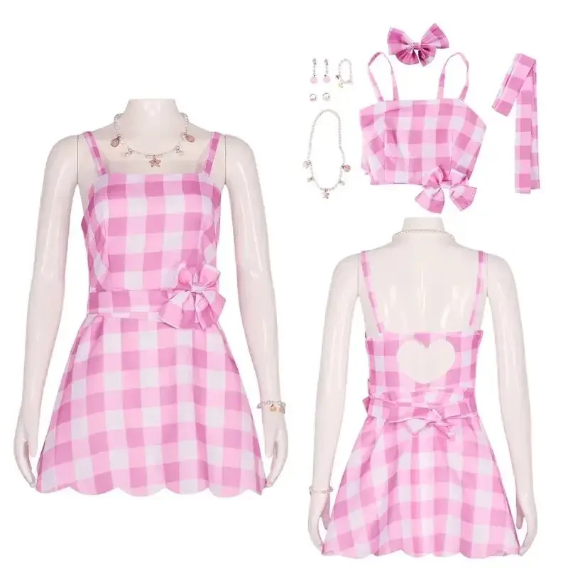 Film Barbei Costume Cosplay Per Le Donne Barbie Sweet Pink Dress Outfit Carnival Halloween Party Costumes 2023 Masquerade Dress Up