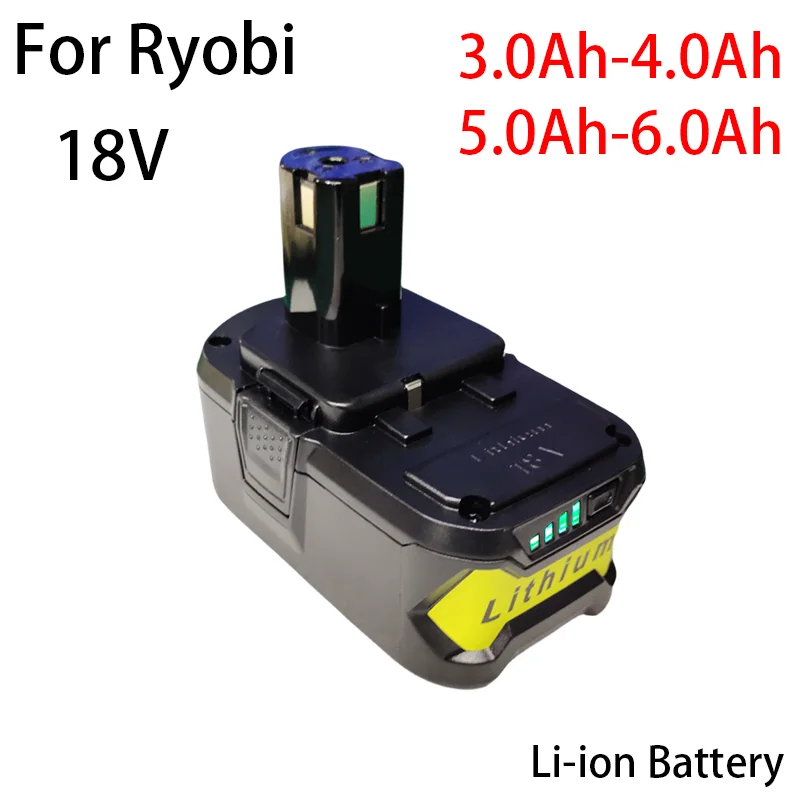 Nuovo Utensile Elettrico Wireless Ryobi 18V Bpl1820 P108 P109 P106 Rb18L50 Rb18L40 Batteria Agli Ioni Di Litio 3.0Ah/4.0Ah/5.0Ah/6.0Ah