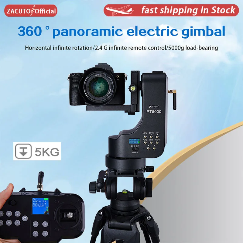 Zifon Pt-5000 Fotocamera Motorizzata Elettrica Pan & Tilt 360 ° Telecomando Panoramico Per Sony Canon Micro Camera